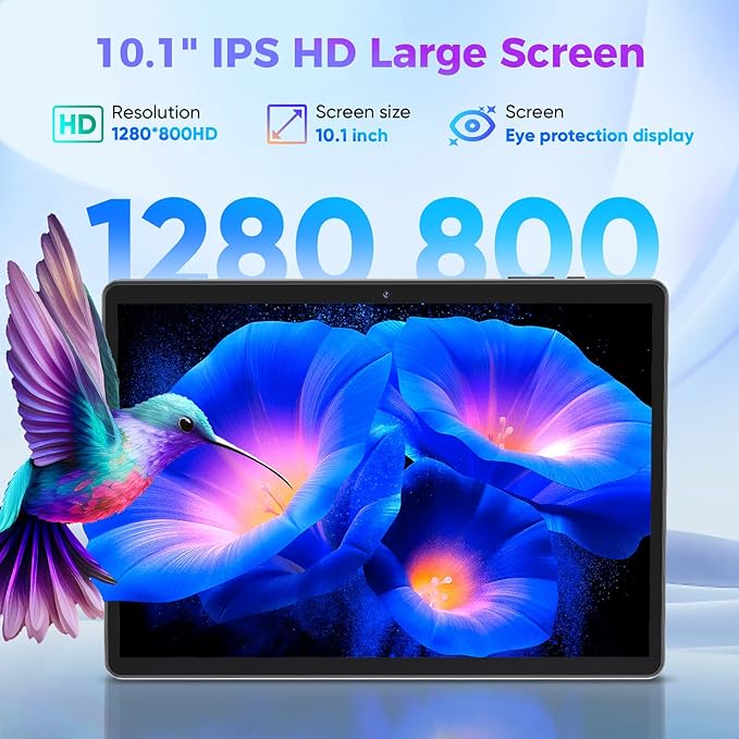 Android Tablet with Keyboard, 26GB RAM, 256GB ROM(1TB Expand), 10.1 inch Android 14 Tablet, 8000mAh Battery, BT 5.0, GMS Certified, 2.4G&5G WiFi, 2 in 1 Tablets with Mouse, Case, Stylus(Green)