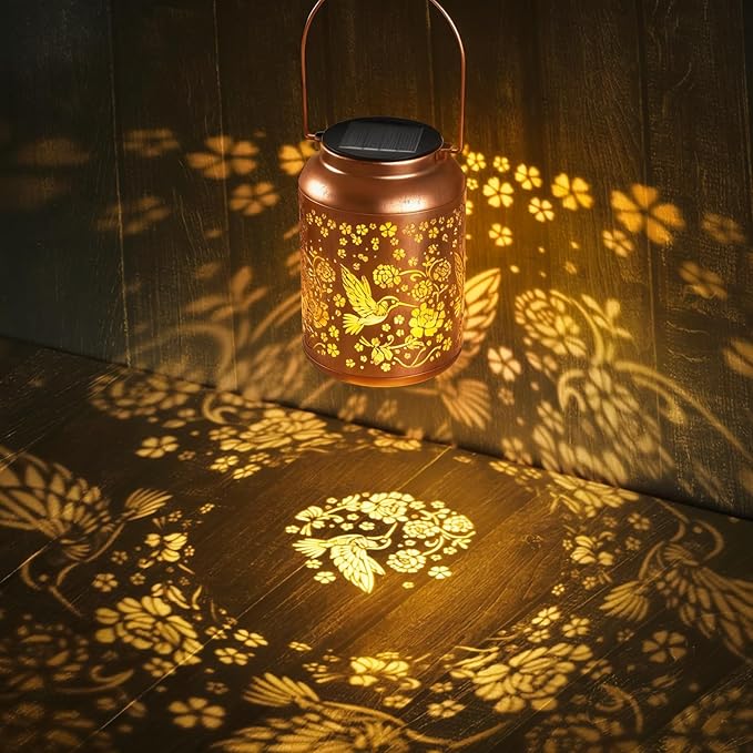 TECKNET Hummingbird Solar Lanterns Outdoor Waterproof - Hanging Solar Lights Decoration for Garden, Patio, Yard - Birthday Gifts for Women, Grandma, Hostess - Decor Solar Lantern for Outside, Porch