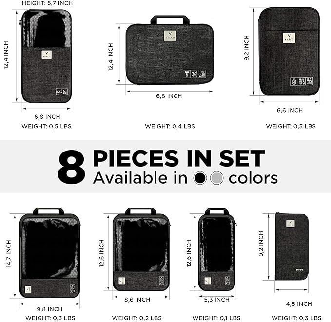 VASCO Compression Packing Cubes for Travel