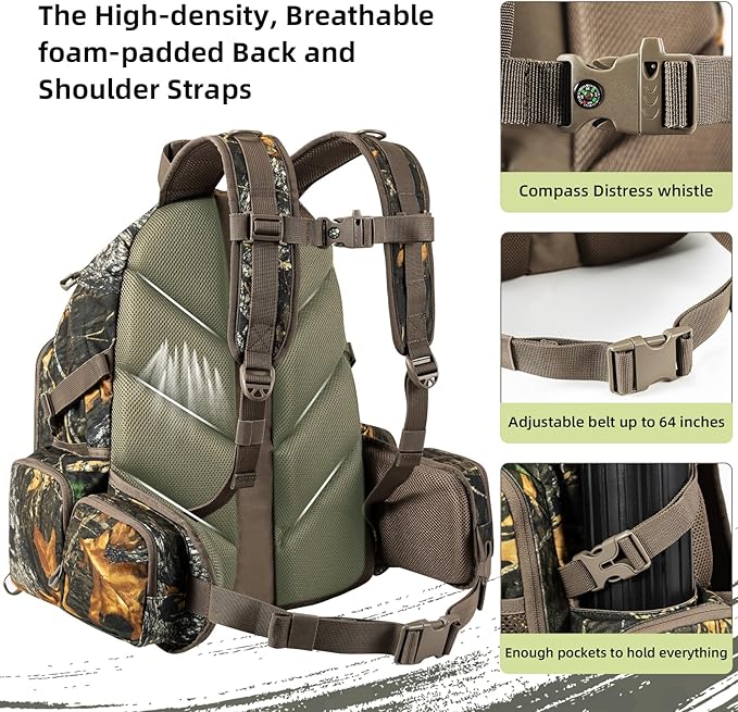 hunting backpack for men Waterproof Camo Hunting Pack gifts for men hunting gear Day Pack-BlessedLeaf-35L