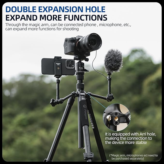 Fotopro 73" Camera Tripod, Aluminum Compact Travel Tripod and Monopod with 360° Ball Head Quick Release Plate, Professional Camera Tripod for DSLR, A4I A5I (Blue, 73 Inch)