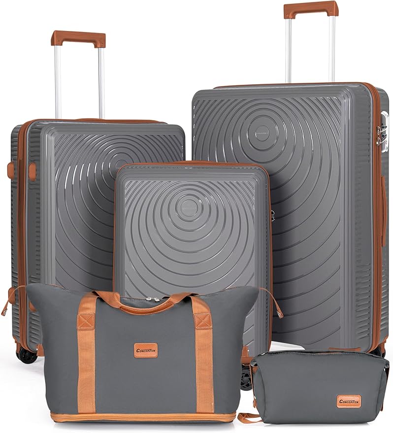 Luggage Sets 5 Piece, Suitcases with Wheels, Hardshell Suitcase Set, PP Carry on Luggage Set with TSA Lock, Travel Luggage