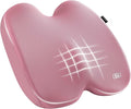 Skechers Memory Foam Seat Cushion,Ribbed Fabric Office Chair Cushion for Tailbone Pain Relief,Butt Pillow for Office Chair,Car Seat Cushion,Long Sitting Office Workers,and Car Drivers,Pink