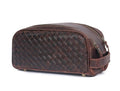 10" Premium Leather Toiletry Travel Pouch With Waterproof Lining | King-Size Handcrafted Vintage Dopp - Kit ~ Gift for Father's Day By Aaron Leather Goods (Wheat Brown)