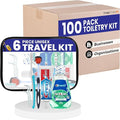 Trektote 6-Piece Travel Size Toothbrush and Toothpaste Set (100 pack) - TSA Approved Toothbrush Travel Kit - Includes Toothpaste and Mouthwash - Dental Oral Care Kit
