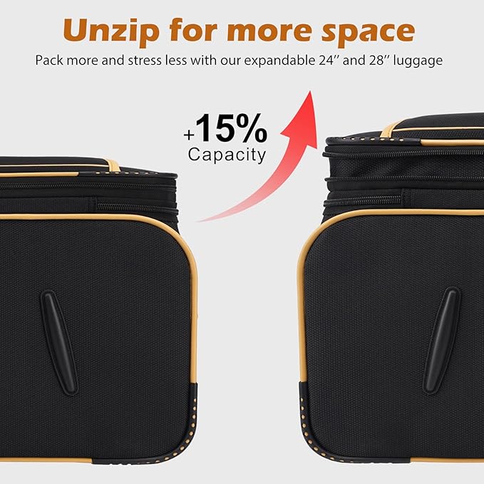 Coolife Luggage 5 Piece Set Suitcase Expandable TSA lock spinner softshell
