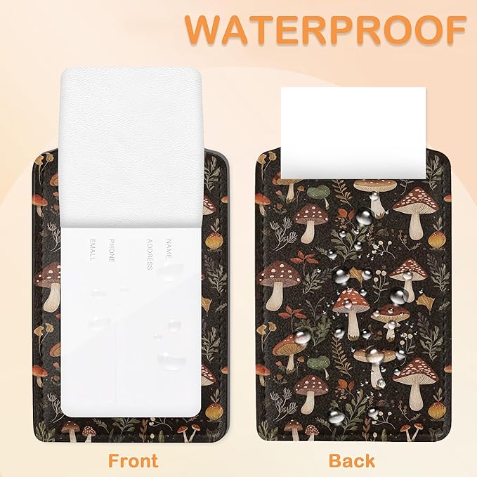 Psychedelic Mushrooms, Butterflies, Insectsts 3 Pack PU Leahter Luggage Tag with Stainless Steel Loop, Travel Suitcase Labels with Privacy Cover ID Label Quickly Spot for Bags