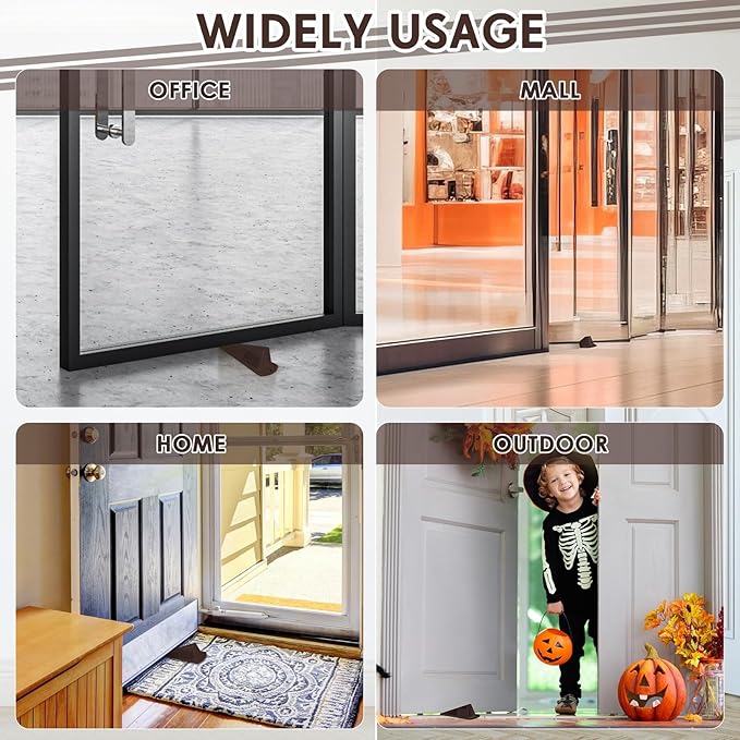 Frienda 12 Pcs Jumbo Door Stoppers Heavy Duty Door Stopper Tall up to 2inch Tall Wedge TPR Large Wedge Stackable Big Rubber Doorstop for Hotel Carpet Hardwood Concrete and Tile (Coffee)