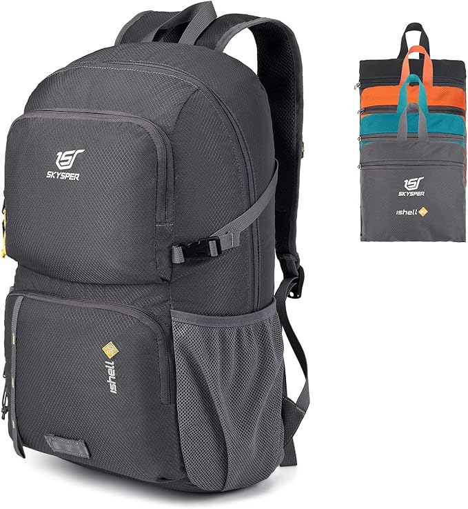 SKYSPER Lightweight Packable Backpack - 30L Hiking Daypack with Wet Pocket Foldable Travel Carry-on Backpack for Women Men