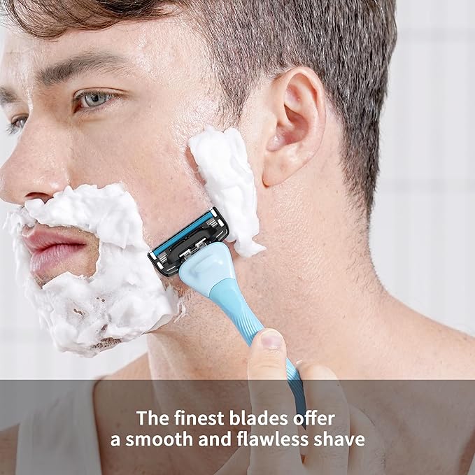 DORCO with Earth Razor with Pace 4 Pro Cartridges • Handle Made from Post Recycled Plastic • Premium Blades For Men and Women Body & Face Shaving • One Handle and 5 Cartridges