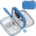 FYY Electronic Organizer, Travel Cable Organizer Bag Pouch Electronic Accessories Carry Case Portable Waterproof Double Layers Storage Bag for Cable, Cord, Charger, Phone, Earphone, Medium Size, Cyan
