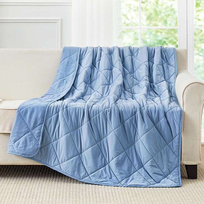 Cozy Bliss Cooling Blanket for Hot Sleepers, Q-Max 0.4 Cooling Comfort for Girls Boys, Cold Blankets for Night Sweats Sleeping, Ultra-Cool Lightweight Breathable Summer Blanket for Travel
