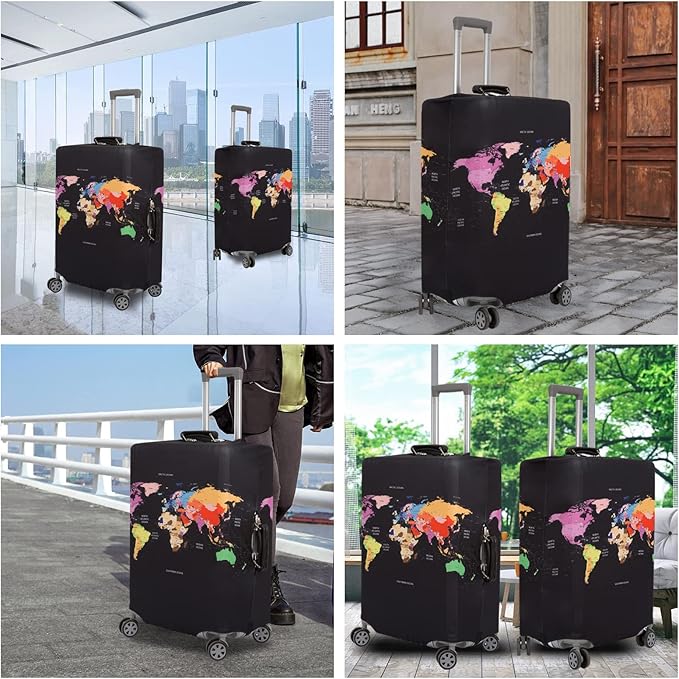 MosaiRudo Thicker Luggage Cover Elastic Suitcase Cover Protector Fits 18-32 Inch Suitcase Travel Accessories (TKM0098, XL)