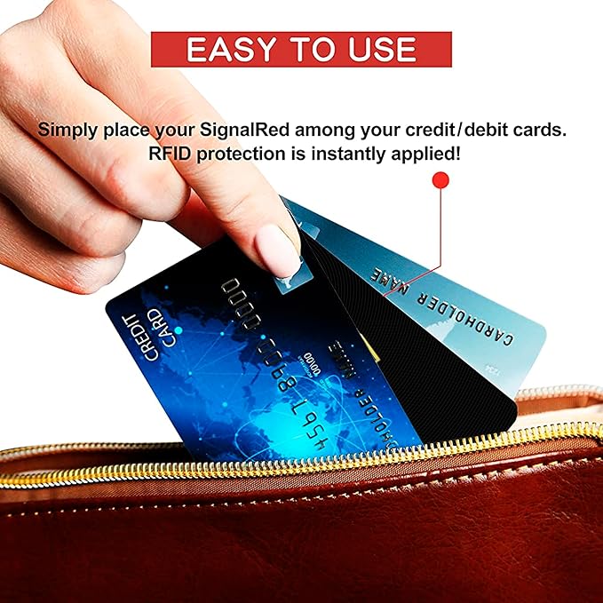 SaiTech IT 2 Pack RFID Blocking Card, One Card Protects Entire Wallet Purse, NFC Contactless Bank Debit Credit Card Protector ID ATM Guard Card Blocker–(Black)