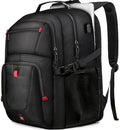 Extra Large 55L Travel Backpack, 18 inch Laptop Bag for Men, TSA Approved Heavy Duty with USB Charging Port, Anti Theft Rucksack for Business Work College, Black