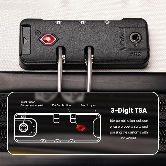 GinzaTravel Luggage Sets 3-Piece Expandable Suitcases with Wheels PC+ABS Durable Hardside Luggage sets TSA lock