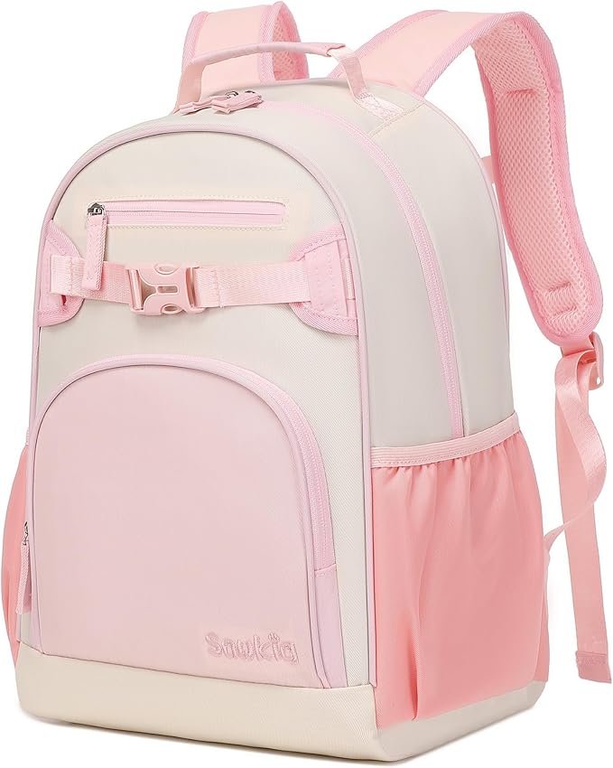 Lightweight Small Backpack for Kids Kindergarten Preschool Backpacks for Girls Ages 2-4-6 (Pink Cream)