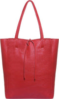 Italian Calf Leather Tote for Women with Zipper, Inner Pocket & Flat Base | Soft Unlined Shopper for Work & Travel