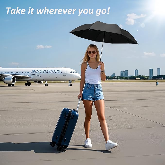BAODINI Travel Mini Umbrella for Purse With Case Small Compact UV Sun Protection Lightweight Pocket Tiny Umbrella for Women Girls and Men