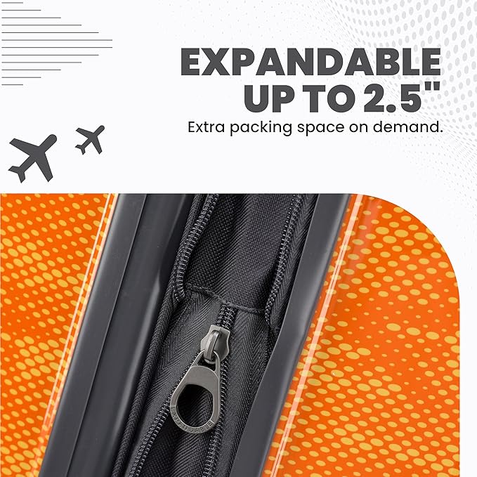 Spyder Matrix 29 Inch Large Luggage Expandable Hardside Upright Suitcase with 360° Spinner Wheels, TSA Approved Lock, Orange