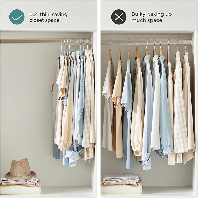 SONGMICS Clothes Hangers, Pack of 100 Plastic Coat Hangers, Space-Saving, Light Gray and Dark Gray UCRP050G100
