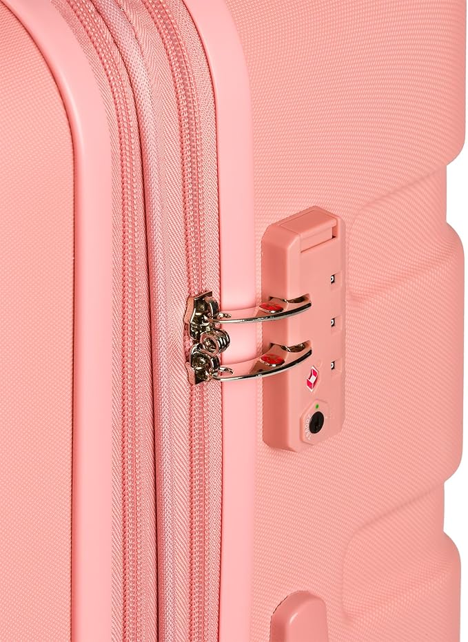 SwissGear 7366 Hardside Expandable Luggage with Spinner Wheels, Coral Almond, Checked-Large 27-Inch
