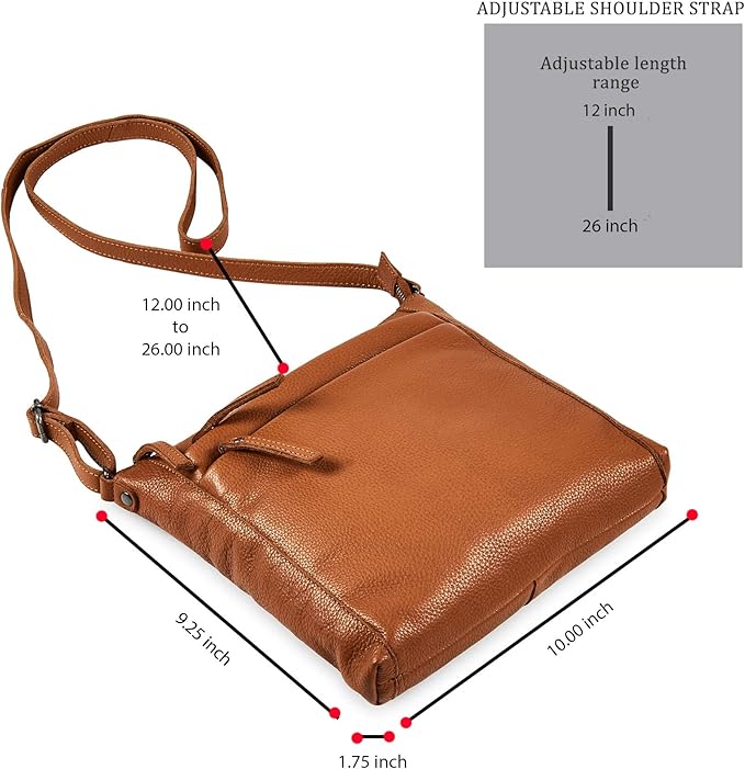 Small Soft Genuine Leather Crossbody Purse Women’s Sling Crossover Shoulder Travel Handbag with Triple Zipper