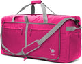 Bago Big XXL Foldable Duffel Bags for Traveling Women & Men - 140L Packable Duffle Bag for Travel with Shoe Compartment - Water Repellant, Heavy Duty, Lightweight Folding & Collapsible (Pink)