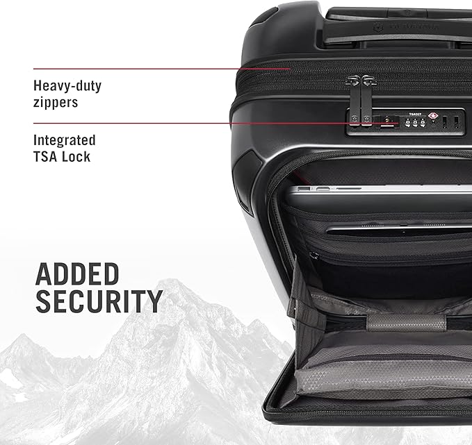 Victorinox Spectra 3.0 Frequent Flyer Carry-On - Modern Hardside Carry-On Luggage - Rolling Suitcase with Spinner Wheels - Holds Travel Accessories - 37 Liters, Black