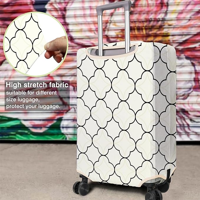 Travel Luggage Cover Suitcase Protector Fits 18-32 Inch Wheel Covers PatternedTravel Related Items Flower Luggage Protector Elastic M