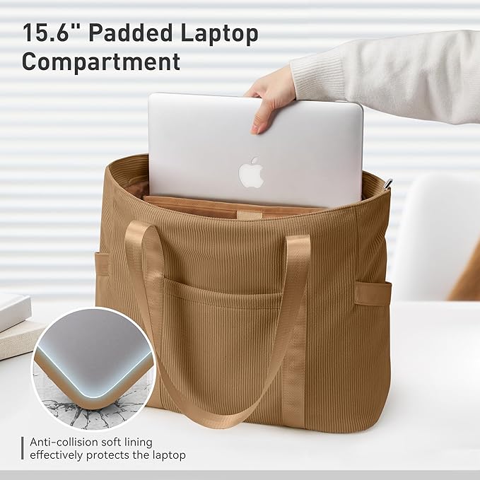 Tote Bag for Women with Zipper, Travel Tote Bags with Compartments Large Shoulder Bag Handbag for Gym Work School