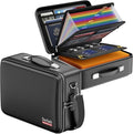 DocSafe Fireproof Document Box with Lock, Hard Case File Organizer with Accordion File Folder, Fireproof Water Resistant Safe Box Home Office Travel Storage for Important Documents Laptop Black