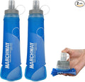 MARCHWAY Soft Hydration Flask with Wide Mouth, 300ml/500ml Collapsible TPU Water Bottle, Leakproof Portable Flexible for Running, Hiking, Cycling, Climbing, Gym, Travel (2pcs Dark Blue 500ml)