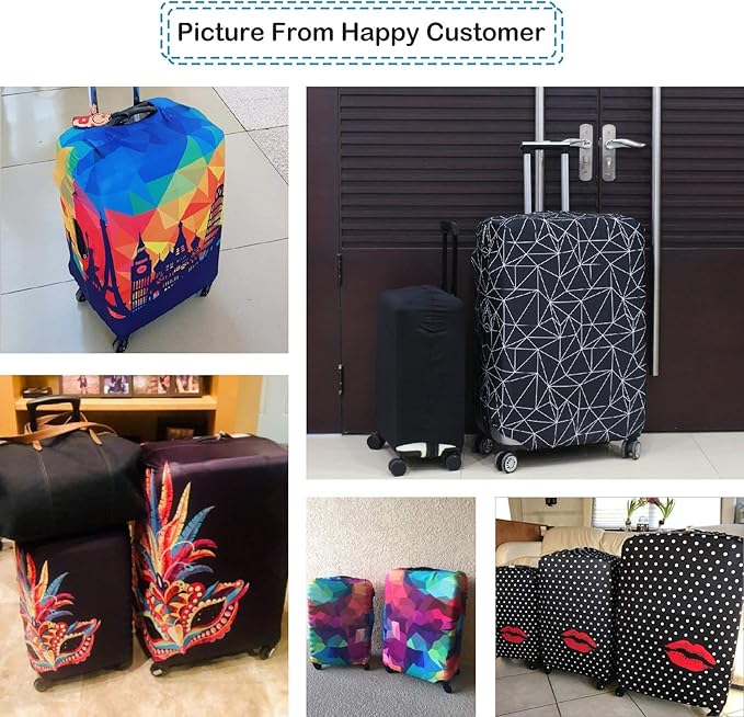 Explore Land Travel Luggage Cover Suitcase Protector Fits 18-22 Inch Case (Modern City, S)