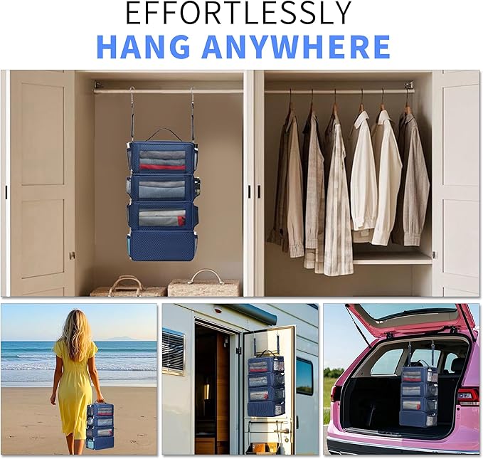 Suitcase Organizer Travel Bags Organizer for Luggage Compression Hanging Packing Cubes for Travel Carry on Closet (Bag Only)