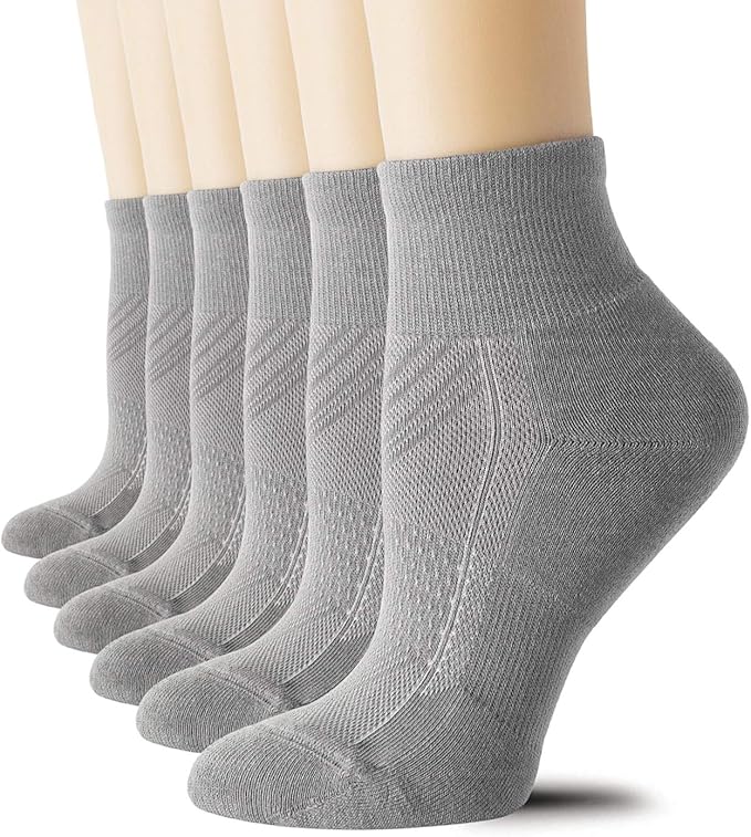 CS CELERSPORT 6 Pairs Women's Running Ankle Socks Athletic Sport Socks Cushioned