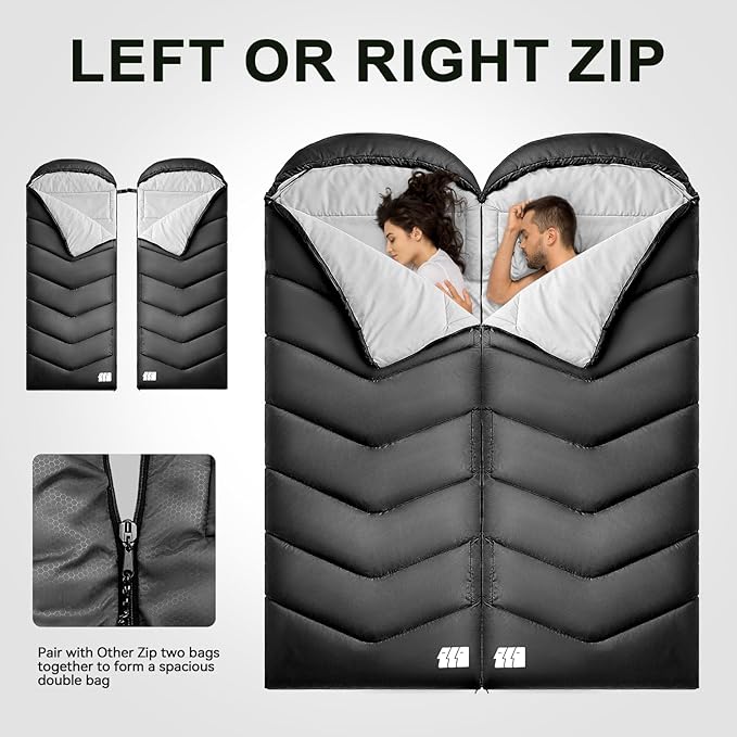 Sleeping Bags for Adults Cold Weather,Portable, Waterproof,Lightweight Camping Sleeping Bag for Tall Girls Boys with Compression Sack for Warm Camping, Hiking, Outdoor & Indoor