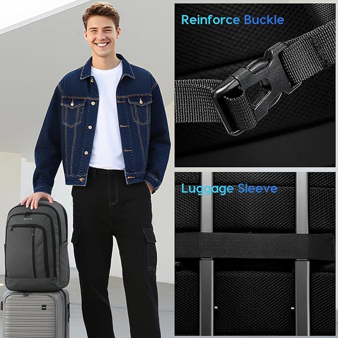 BANGE 28L Everyday Carry Backpack – Fits 15.6 Inch Laptop, Waterproof & Durable Lightweight Pack for Travel, Work, Hiking, and Commuting – Men & Women
