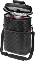opux 2 Bottle Wine Carrier Tote, Insulated Leakproof Wine Cooler Bag, Wine Travel Bag Tote for Picnic BYOB Beach, Portable Wine Bottle Carrying Case, Gift for Wine Lover Women Men Christmas