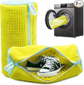 Shoe washing machine bag,Sneaker Laundry Bag for Shoes, Reusable and Durable Shoe Laundry Bag for Washer and Dryer,Suitable for cleaning shoes, gym, tennis, basketball, shoe storage (Yellow -2 pieces)