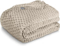 Bare Home Textured Fleece Blanket - Twin/Twin Extra Long - Ultra-Soft Lightweight for Bed, Sofa, and Couch - Luxury Microplush - Cozy Warm Blanket (Twin/Twin XL, Waffle Oyster)