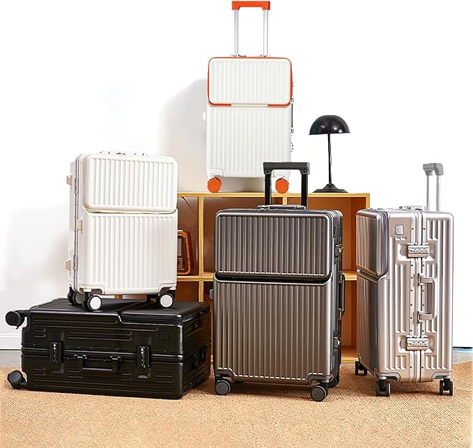 Hard Shell Luggage 26 Inch Travel Luggage, Carry-On Luggage Spinner TSA with Lid, PC+ABS Aluminum Frame，Lightweight Travel Luggage 20'' 24'' 26'' Carry-On (orange, 26 inch)