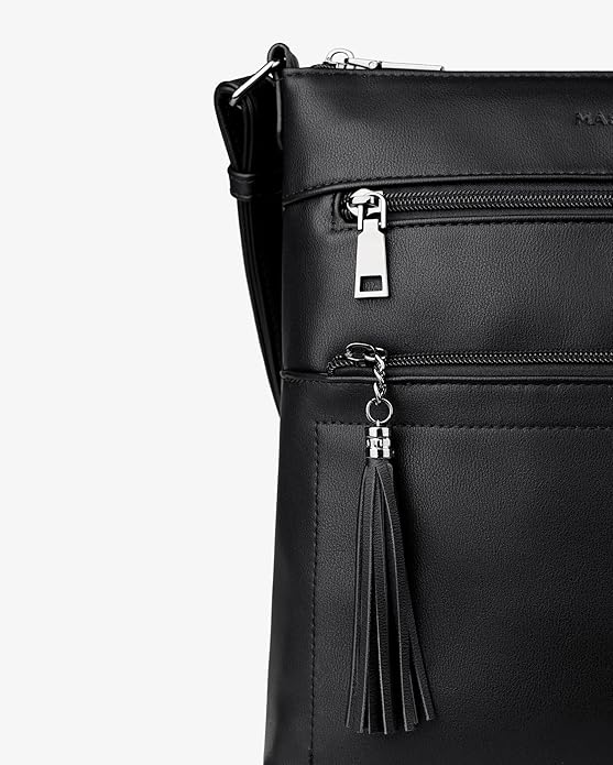 MASINTOR Crossbody Purses for Women, Multi Pocket Casual Crossbody Bag, Adjustable Strap Shoulder Bag with Tassel