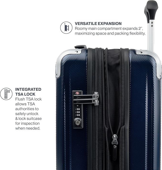 Travelpro Pathways 3 Hardside Expandable Luggage, 8 Spinner Wheels, Lightweight Hard Shell Suitcase, Checked Large 28 Inch, Royal Blue