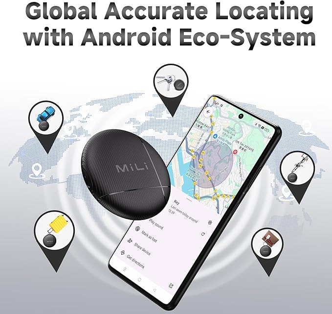 LiTag - Bluetooth Tracker for Android Phones. Google Certified Item Locator. Smart Tracking Tag for Google Find My Device (Find Hub) App. Finder for Keys, Luggage, Suitcase, Backpack, Purse (4 Pack)