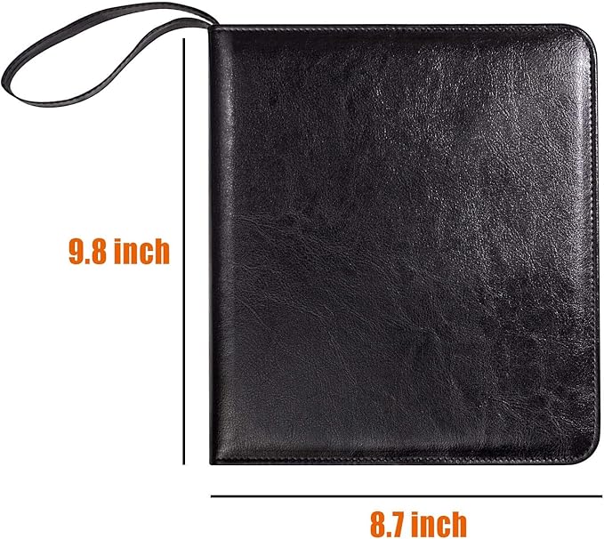 Portable Zippered Key Case, Leather Key Organizer with Handle, 32 Key Capacity, for Real Estate Sales, Hotel Executives, Car Service (Black)