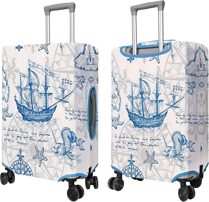 Travel Luggage Cover Suitcase Protector Fits 18-32 Inch Wheel Covers PatternedTravel Related Items Flower Luggage Protector Elastic M
