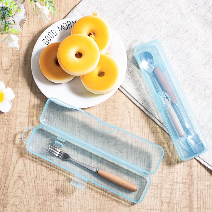 Toothbrush Case Holder 2 Pack, Clear Blue Toothbrush Travel Case Travel SizePlastic Toothbrush Holder Toothpaste Storage Container Portable for Traveling, 7.87 x 1.85 x 1.18”