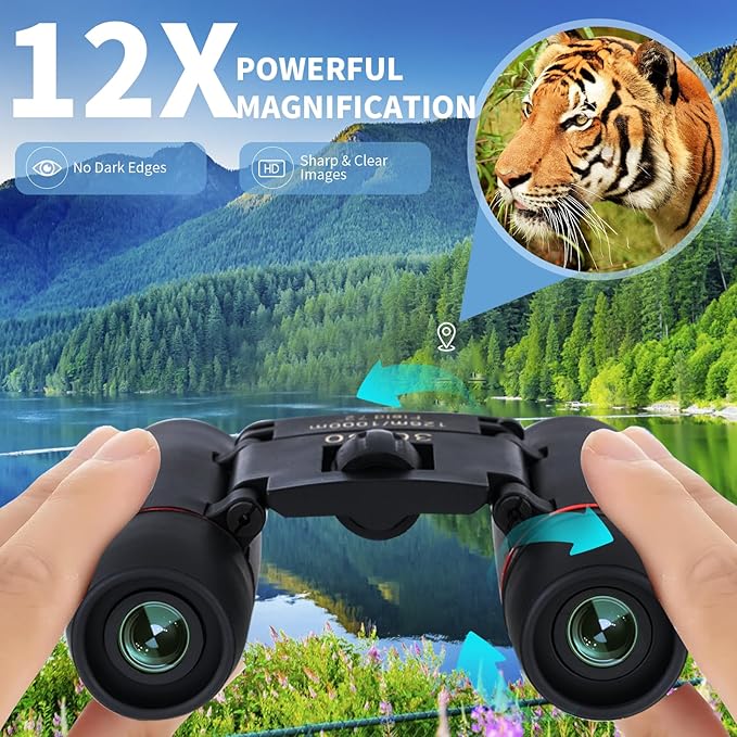 Compact 30x60 Binoculars for Adults and Kids,Foldable Lightweight Easy Focus Small Binoculars for Bird Watching Travel Sightseeing Hunting Concert Theater Opera