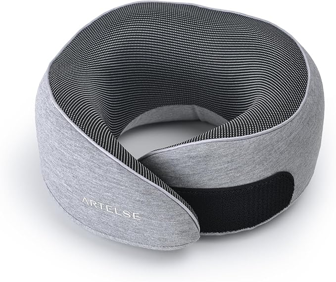 Neck Travel Pillow for Rest - Memory Foam Travel Pillow for Airplane, Comfortable Breathable Cover, 360 Degree Support Ergonomic Design Best for Flight, Train, Sleeping, Travel Essentials